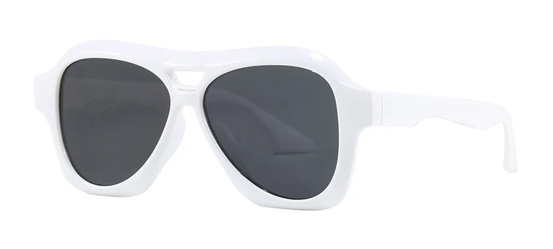 Oversized Double-Bridge Pilot Sunglasses