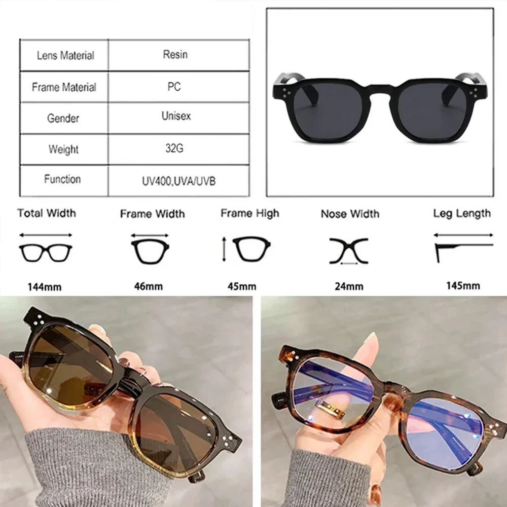 Vintage Rivet Square Sunglasses