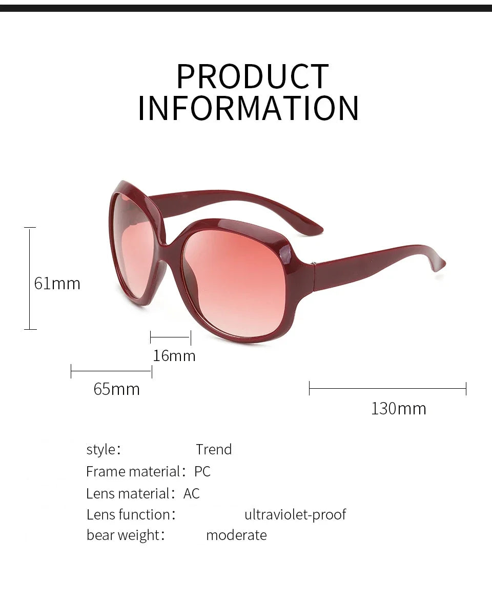 Oversized Gradient Oval Sunglasses