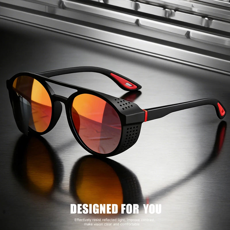 Polarized Steampunk Round Sunglasses