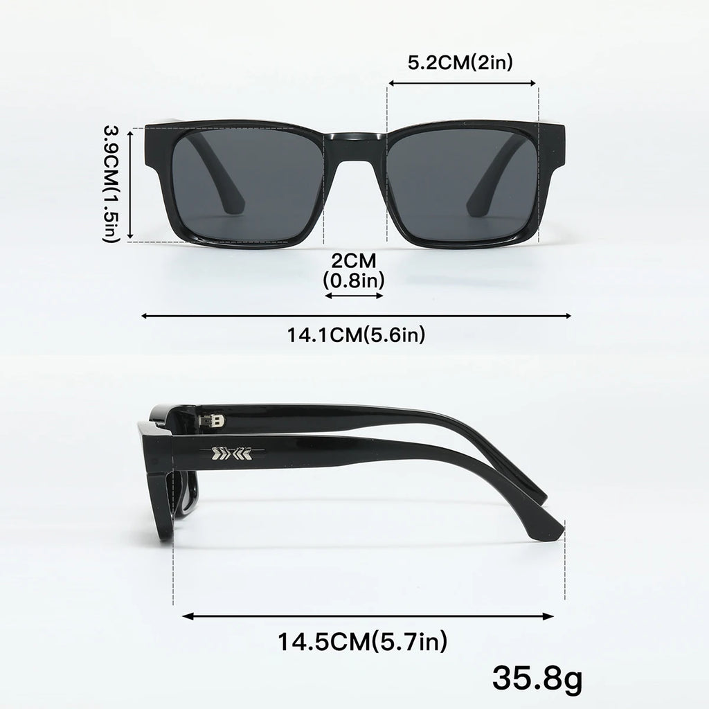 Metal-Core Rectangle Sunglasses