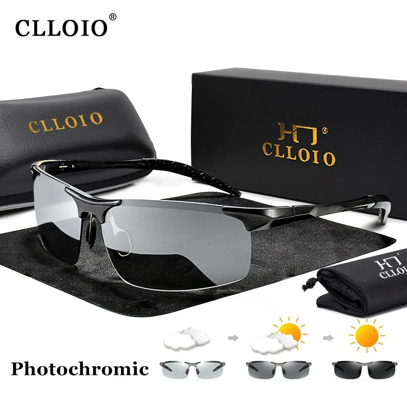CLLOIO Aluminum-Magnesium Photochromic UV400 Driving Sunglasses