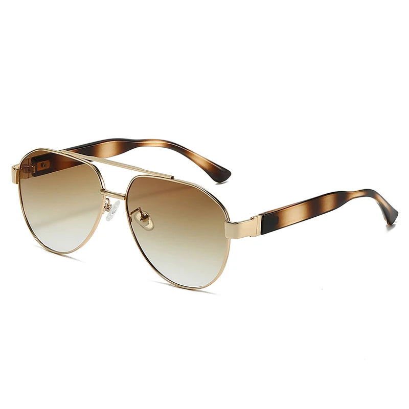 Retro Double-Bridge Pilot Sunglasses