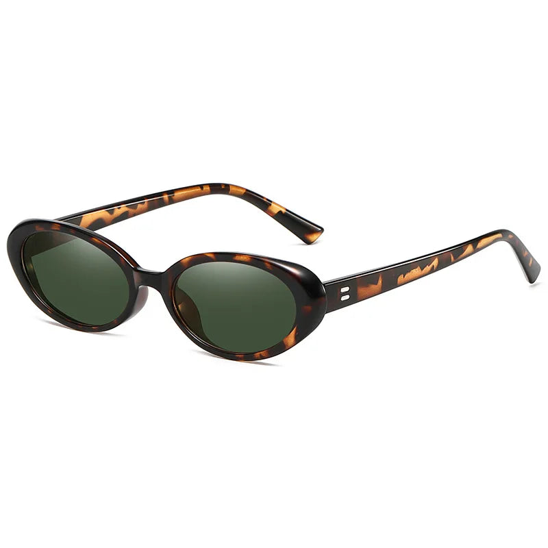 Small Retro Oval Cat-Eye Sunglasses