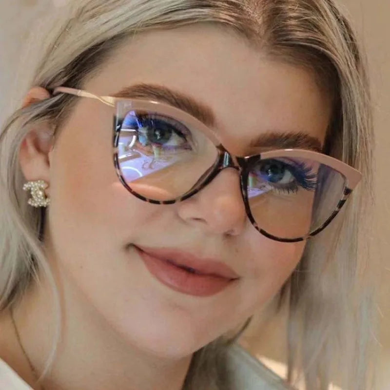 Vintage Alloy Cat-Eye Blue Light Glasses