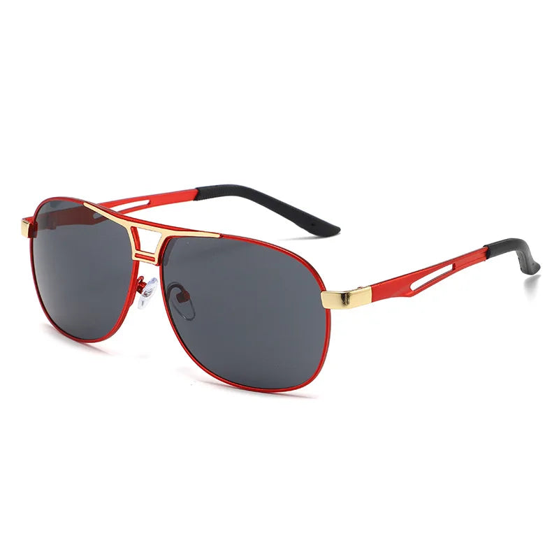 Polarized Double-Bridge Aviator Sunglasses