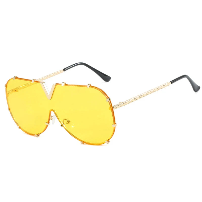Oversized Metal Pilot Sunglasses