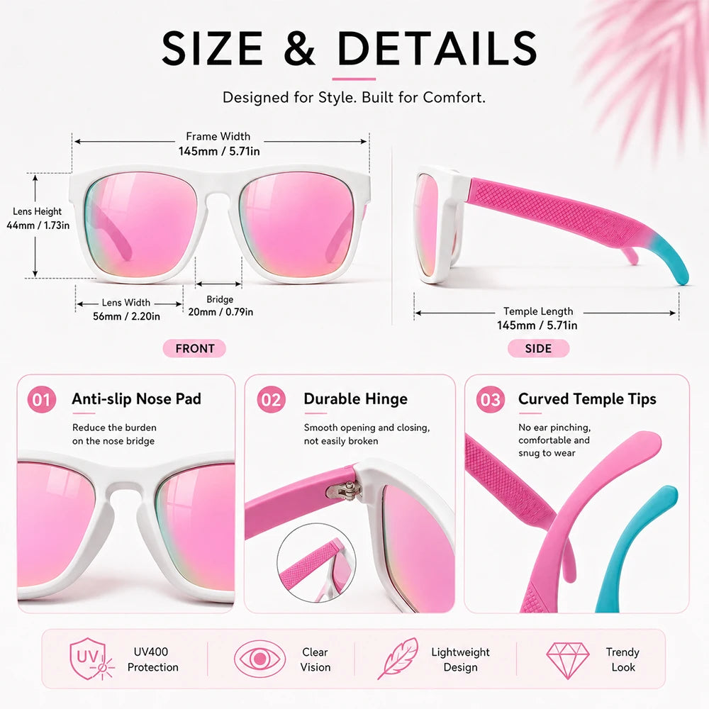 Mirrored Polarized Square Sunglasses