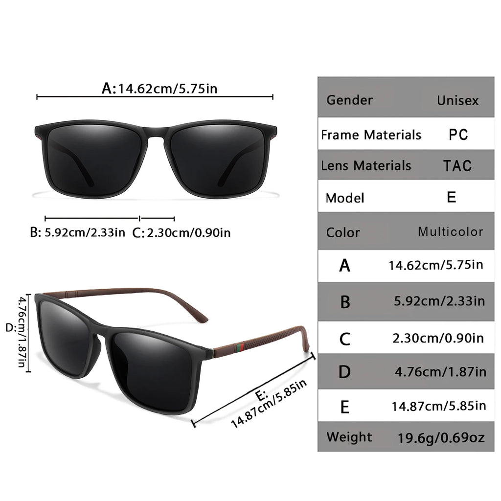 Retro Polarized Square Sunglasses