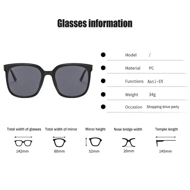 Oversized Prescription Square Sunglasses