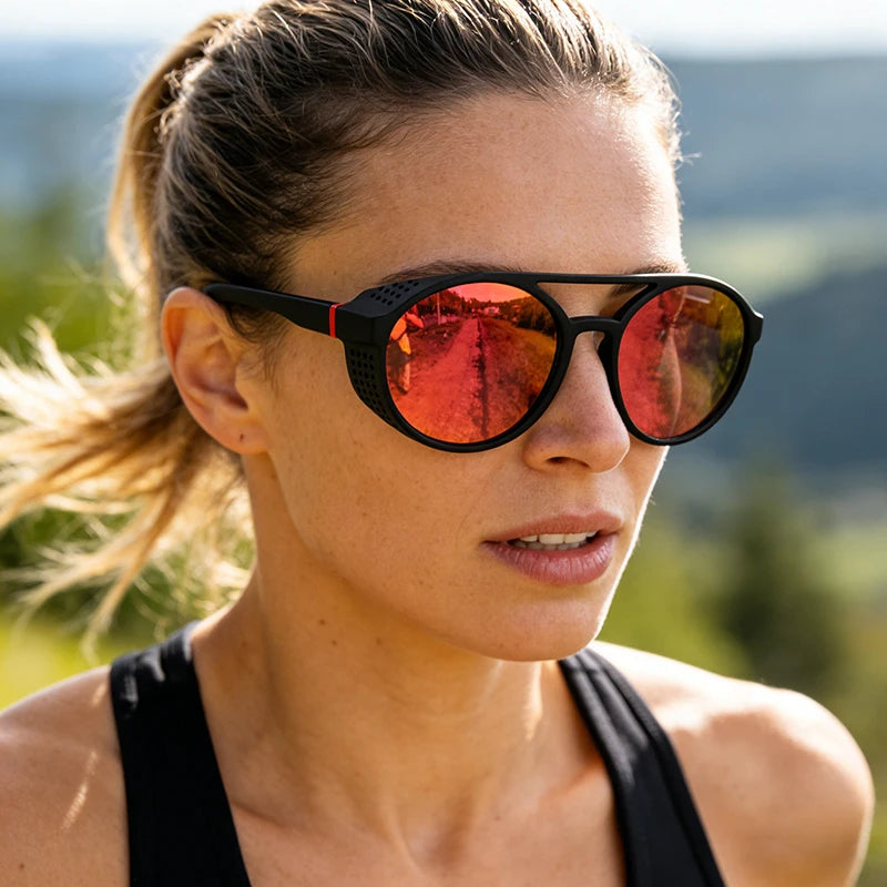Polarized Steampunk Round Sunglasses