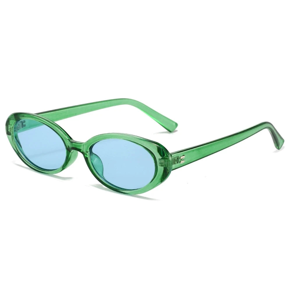 Small Retro Oval Cat-Eye Sunglasses