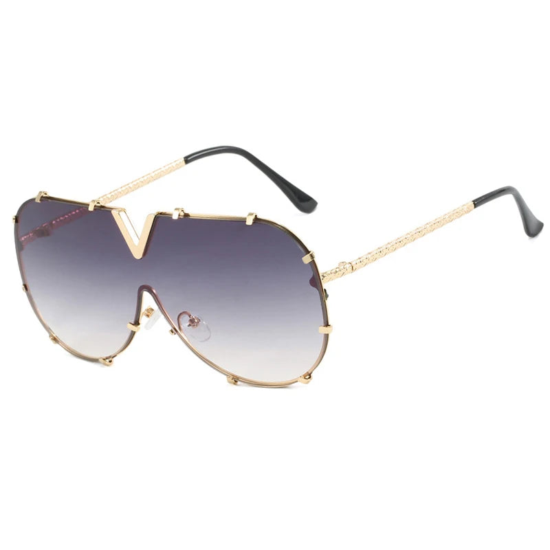 Oversized Metal Pilot Sunglasses