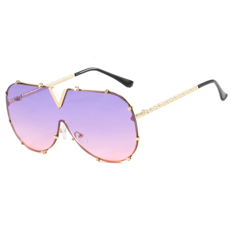 Oversized Metal Pilot Sunglasses