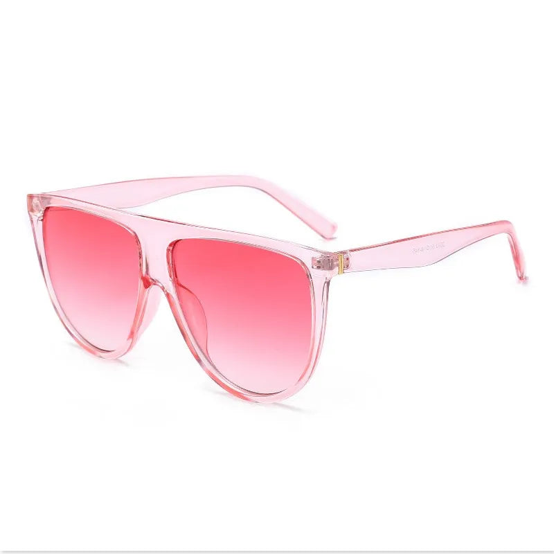 Oversized Flat-Top Shield Sunglasses