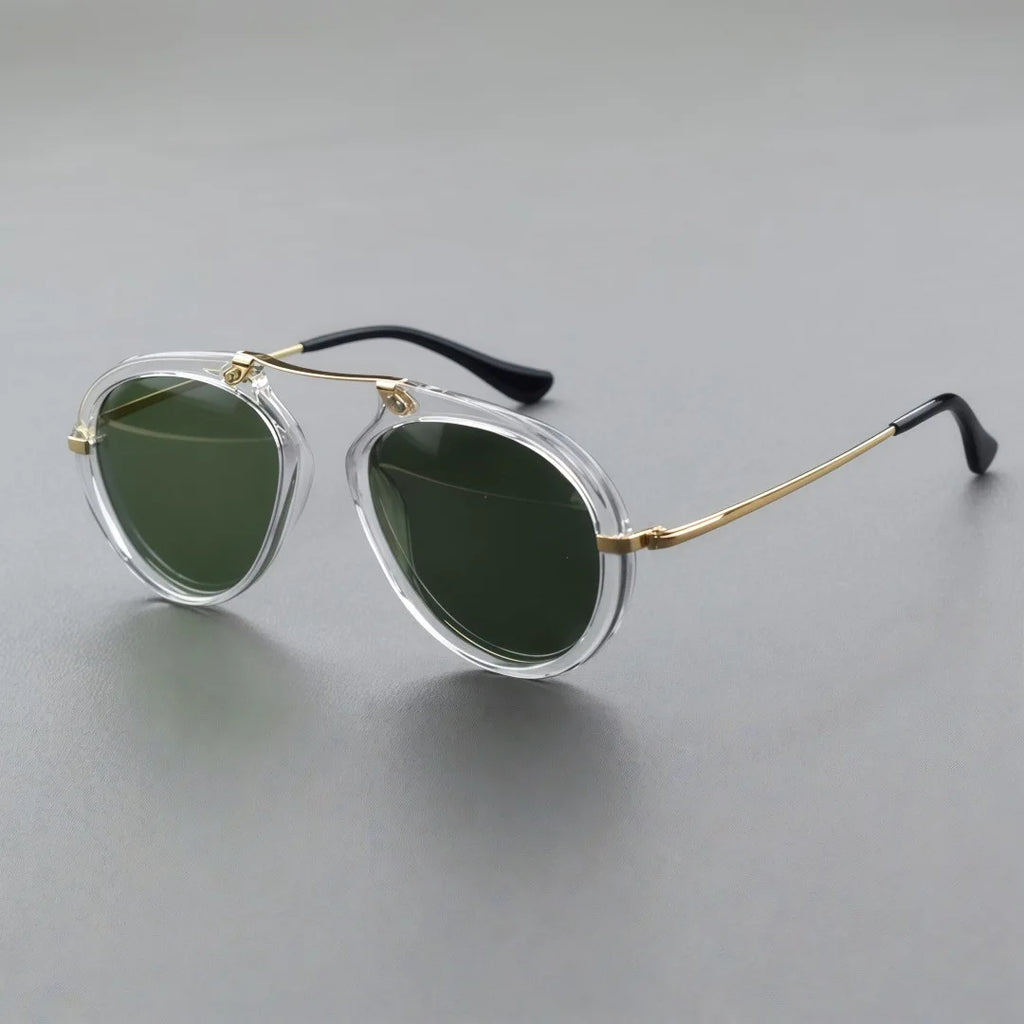 Ultralight TR90 Butterfly UV400 Sunglasses-Clear/Green