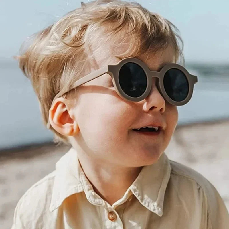 Foldable Kids’ Oval UV400 Sunglasses-Pink