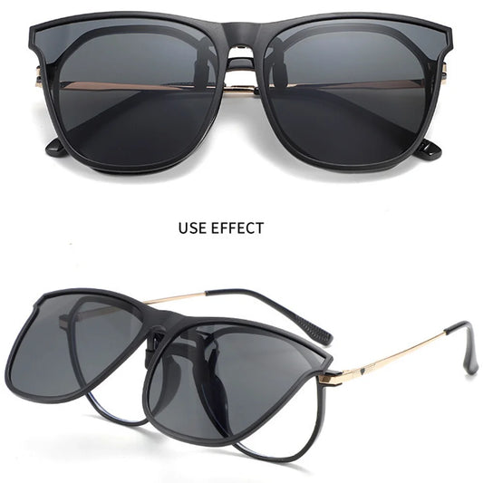 Mirrored Clip-On Sunglasses