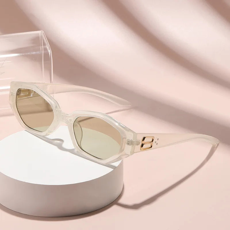 Narrow Polygon Cat-Eye Sunglasses