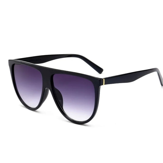 Oversized Flat-Top Shield Sunglasses