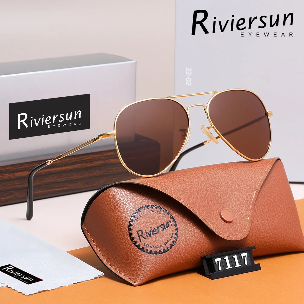 Retro Polarized Pilot Sunglasses