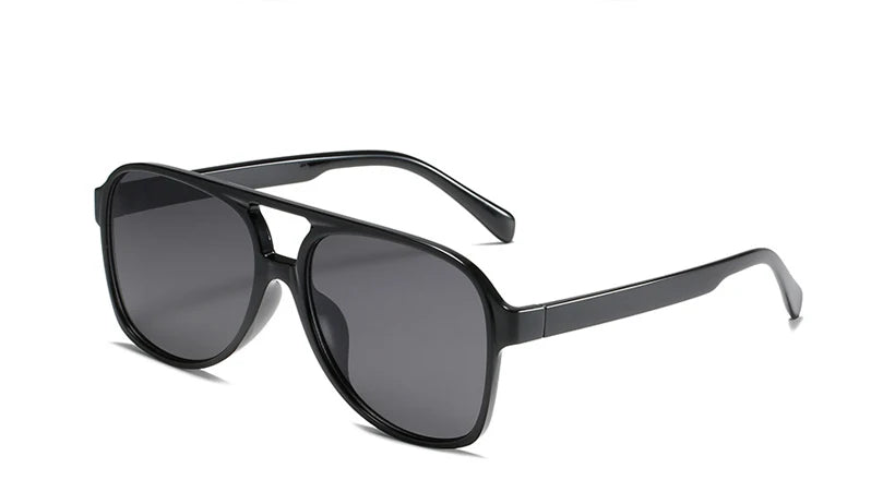 Double-Bridge Acetate Pilot Sunglasses