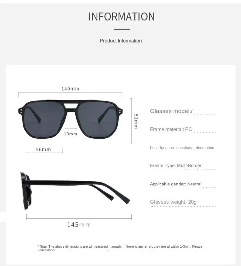Oversized Vintage Square Sunglasses