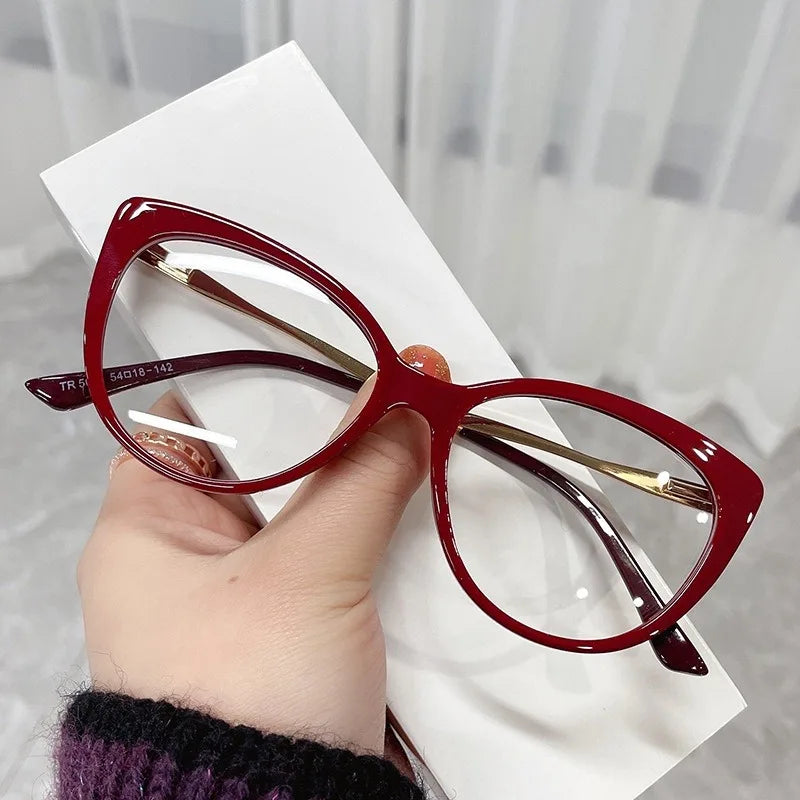 Vintage Alloy Cat-Eye Blue Light Glasses