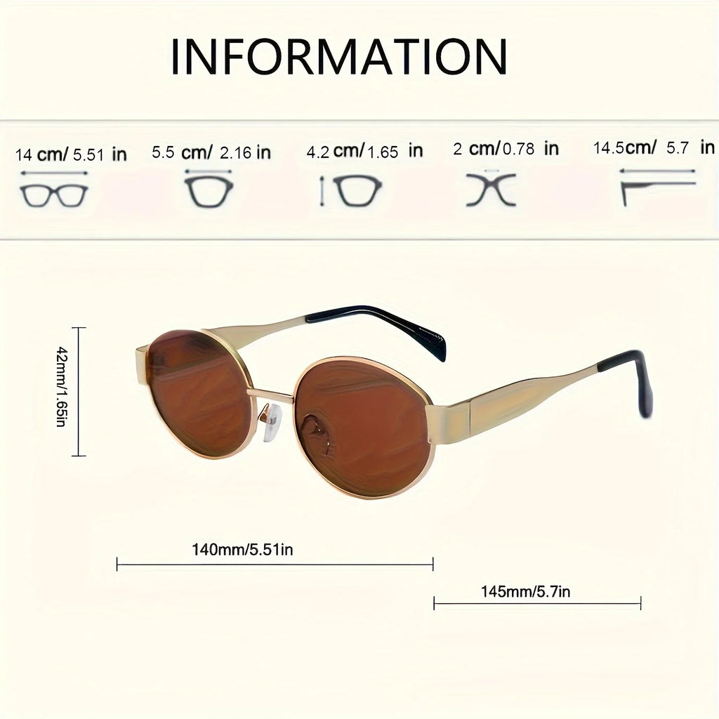 Classic Gold Oval Sunglasses