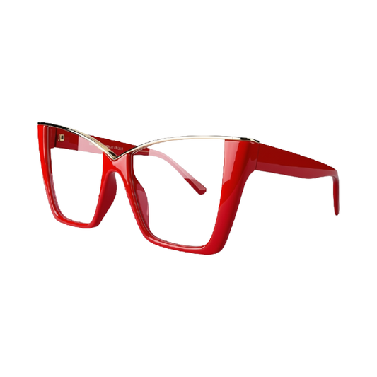 Vintage Jelly-Color Cat-Eye Glasses-Red